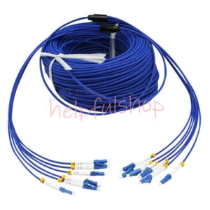 200M Indoor Armored Fiber Cable LC-LC 6 Strand SingleMode 9/125 Fiber Patch Cord - Afbeelding 1 van 1