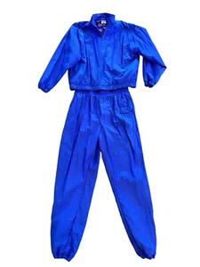 Vintage 90s Reebok Windbreaker Track Suit Jacket Pants Set Women’s Size XL Blue - Picture 1 of 9