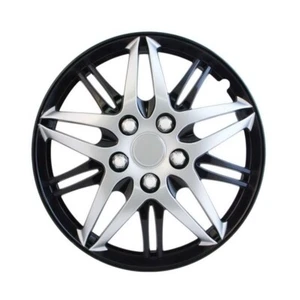 15 Inch Universal Hubcap Set Silver Black Chrome ABS Snap-On Wheel Rim Covers - Picture 1 of 4