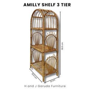 AMILLY 3 SHELF heavy duty product 100 percent rattan shelf - Picture 1 of 2