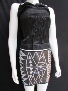 FANCY WOMEN BLACK SILVER SEQUINS SEXY CLUB PARTY FASHION MINI SKIRT ELASTIC S - Picture 1 of 12