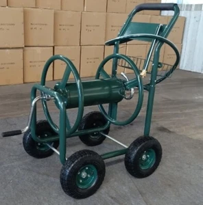 Heavy Duty Garden Water Hose Reel Cart Outdoor Yard Planting W/ Basket - Picture 1 of 2