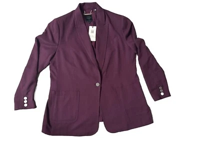 Ted Baker Blazer женщин XL размер 5 фиолетовое вино красный Kclara расслабиться подходит нашивка куртка - Изображение 1 из 4