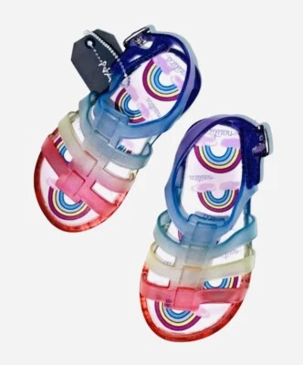 Nautica Abeam Rainbow Glitter Jellies Toddler Girls Purple Blue Sandals NWT New - Image 1 of 4