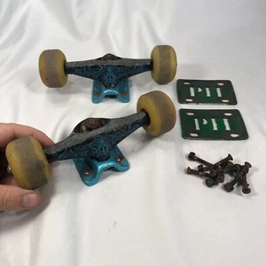 Tensor Rodney Mullen Skateboard Trucks w Street Burners Wheels & Pecker Heads - Picture 1 of 22