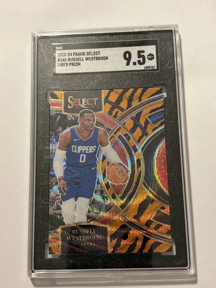 2023-24 Panini Select - Premier Level Russell Westbrook #146 Tiger Prizm SGC 9,5 Foto 1 de 1