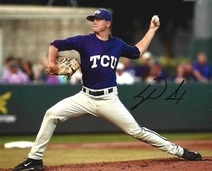 TCU TEXAS CHRISTIAN HORNED FROGS BASEBALL TYLER ALEXANDER SIGNED 8X10 WHITE SOX - Picture 1 of 1