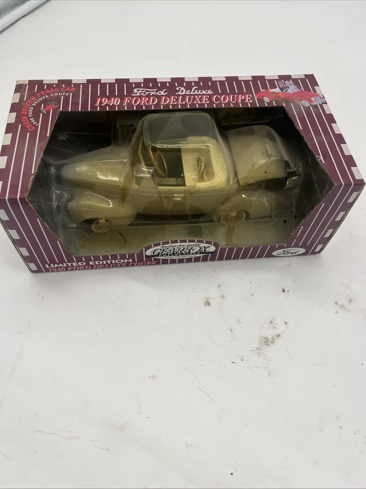 Gearbox 1940 Ford Deluxe Coupe Convertible Pedal Car Bank Diecast NIB Beige - Image 1 of 4