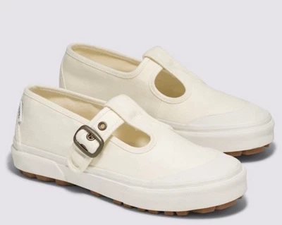 NUEVO Mujer VANS Mary Jane Estilo 93 Zapatilla Zapato Crema Blanco Talla 8 Foto 1 de 4