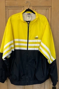 Adidas Mens Vintage 90s Full Zip Colorblock Deadstock Jacket XXL Yellow AN NWT - Picture 1 of 12