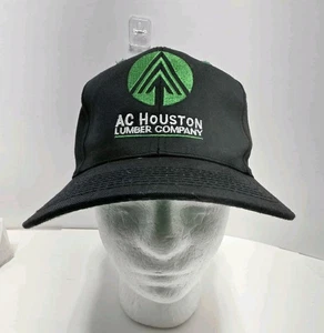 Gorra de camionero ajustable negra/verde vintage - AC HOUSTON LUMBER COMPANY -  - Imagen 1 de 10