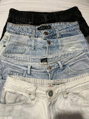 Women’s Denim Shorts Bundle – 5 Pairs Distressed, Frayed Hem Y2K Grunge Festival - Image 1 of 4