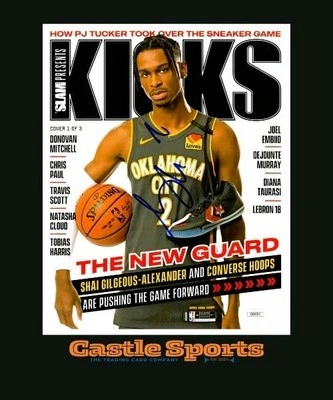 Shai Gilgeous-Alexander SIGNED 8x10 Color Photo SLAM AUTO JSA AUTH COA Thunder - Image 1 of 4