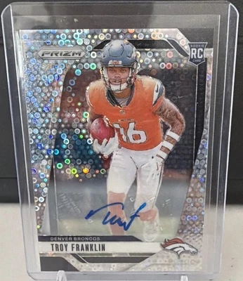 Troy Franklin 2023 Prisma Novato Automático No Huddle Plata Refractor Denver Broncos Foto 1 de 2