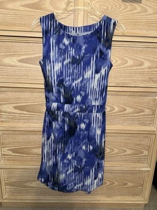 Athleta Wailea Astra Sporty Dress Sleeveless Blue Abstract Print Size 2 EUC - Picture 1 of 5