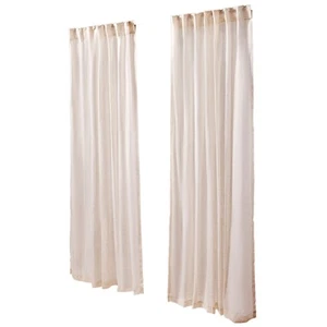 Uimoso Linen Blend Curtains 52 x 84 Inch Set of 2, Semi-Sheer Light Filtering - Picture 1 of 12