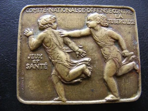 M254b France, Plaque by Dropsy, Tuberculosis 52 x 44mm Brass - Picture 1 of 2