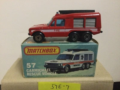 Vehículo de rescate Lesney Matchbox Superfast 57E-7 Carmichael, carrocería roja Foto 1 de 4
