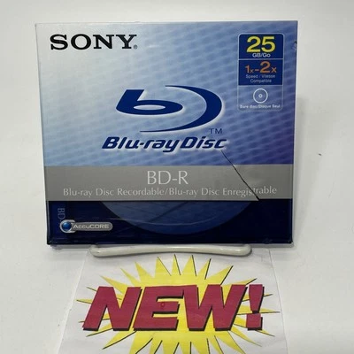 Sony Recordable BD-R  Blu-Ray Disc 25GB 1-2X New Sealed - Image 1 of 3