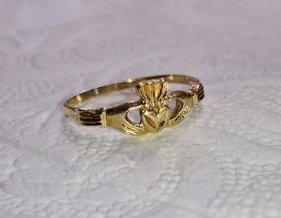 Gold  Claddagh Ring Size 5  - Image 1 of 2