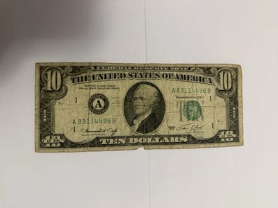 USA Bank Note: USA, Ten Dollar 1974 No. A83114496B - Image 1 of 2