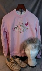 Oma Kostüm Sweatshirt Perücke Schuhe (W 5,5) Damen kleine Mädchen bestickt mimi - Bild 1 von 4