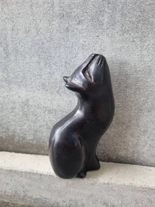 Dunkelbraune Katze Kätzchen Figur Pussycat sitzender Kopf hochheben Spielzeug Dekor 4 Zoll - Bild 1 von 20