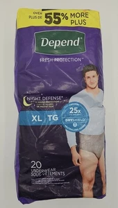 Depend Night Defense Incontinenza Biancheria Intima Uomo Extra-Large 20 Pezzi	 - Foto 1 di 1