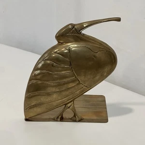 Vintage seltene MCM Messing Dolbi Kasse Pelikan Vogel Buchstütze Art Deco - Bild 1 von 10