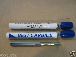 5/32(.1562)CARBURO SOLIDO FLAUTO DRITTO140° PUNTA DENTELLATA LOTTO di 3 - Foto 1 di 1