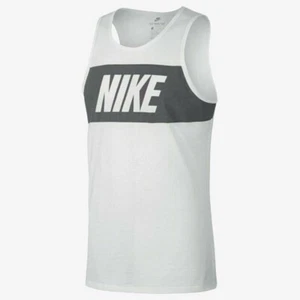 Nike Herren grau schwarz Trägershirt Retro großes Logo Sport Fitness ärmellos Tank Top - Bild 1 von 15