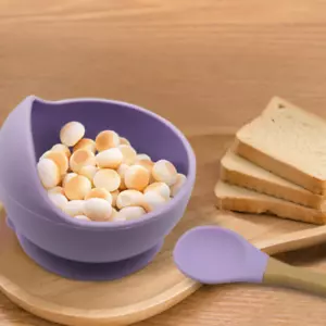 Training Feeding Tool Silicone Baby Feeding Set Silicon Bowl Baby With Spoon - Picture 1 of 14