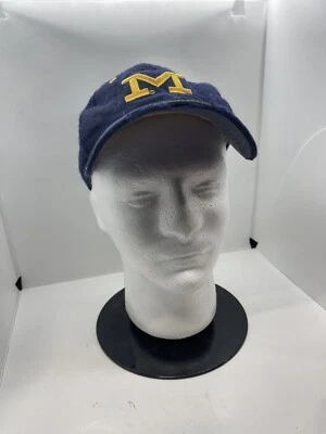 VINTAGE Michigan Wolverines Hat Cap Fitted Adult 7 1/4 Blue Football Mens 90s - Image 1 of 4
