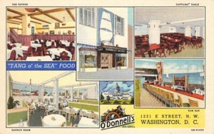 Postal de lino O'DONNELL'S Washington, D.C. Sea Grill mariscos en la carretera de la década de 1940 - Imagen 1 de 2