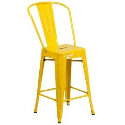 Flash Furniture 24" Metal Counter Stool in Yellow - Image 1 of 4