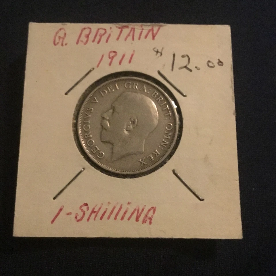 Great Britain One Shilling Silver Coin George V Dates WW1 1914 1915 1913 1912 - Image 1 of 2