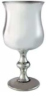 Copa de vino medieval con tallo peltre tulipán forma georgiana 6 pulgadas - Imagen 1 de 6