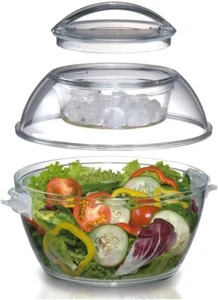 Prodyne Acrylic Iced Up Salad To Go Bowl, 5.5 Qt. - Picture 1 of 3
