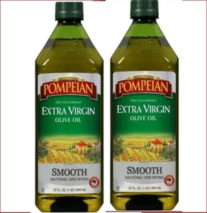 2-Pack Pompeian Smooth Extra Virgin Olive Oil 32 oz or 2 Liters Each - Picture 1 of 4