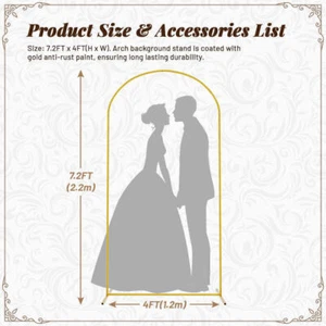 for Party Garden Floral Decoration Metal Arch Backdrop Stand 7.2Ft Stable Frame - Picture 1 of 7