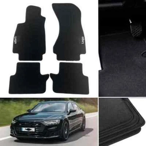 For Audi S4 S5 S8 SQ5 2013-2024 Car Floor Mats Velour Black Custom Front & Rear - Foto 1 di 15