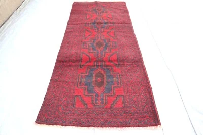 2'8x6'5 ft Afghan Vintage Hallway Rug- Handmade 100% Wool Runner Rug- Boho Rug - Image 1 of 4