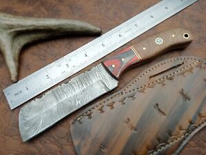 8'' Handmade Damascus Steel Skinner Hunting Bullcutter Knife W/Sheath-21359
