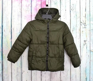 Unisex Kids Old Navy Gender-Neutral Frost-Free Hooded Puffer Jacket MEDIUM Green - Picture 1 of 12