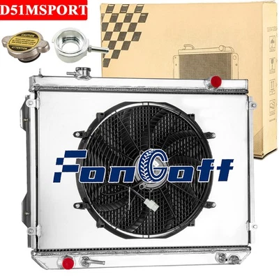 3 Row Radiator+Shroud Fan For 1995-2004 96 97 Toyota Tacoma 2.4L 2.7L L4 3.4L V6 - Image 1 of 4