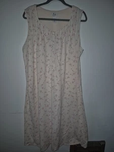 Camisón de algodón Aria talla L sin mangas floral ropa de dormir - Imagen 1 de 3