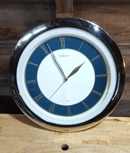 Vintage Waltham Quartz Wanduhr mit goldfarbenem Rand - Bild 1 von 6