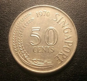 1970 Singapore 50 Cent Coin - Picture 1 of 2