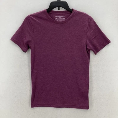Camisa Banana Republic Para Hombres Pequeña Púrpura Premium Lavado Desierto Sombra Crew Camiseta Suave Foto 1 de 4
