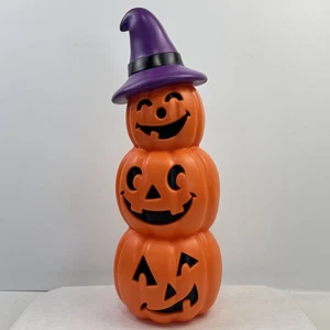 Halloween Pumpkin Stack Blow Mold Light-Up Decoration Witch Hat Indoor Outdoor - Picture 1 of 11